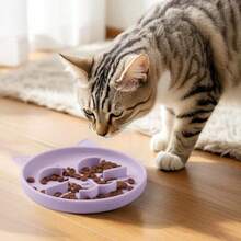 Silicone Slow Feeder Dog Cat Bowls Interactive Puzzle Toy For Pets Dry/Wet Food Training Keeps Dogs Cats Busy Prevents Puppy Kitty Overeating Purple 0.8 Cup - -0,8 cốc- - Xem 4