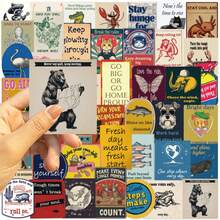 50pcs Retro American Inspirational Sticker Aesthetic PVC Laptop Sketchbook Stationery Decor Scrapbooking Supplies Stickers Scrapbook Supplies - 1 Set - View 6