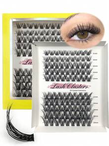90 Clusters CC Curl Lash Clusters DIY Eyelash Extensions Wispy Manga Individual False Eyelashes Curling Thick Fluffy Eyelash Clusters - CC - View 1