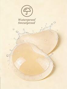 2片/套 加厚自粘隐形胸垫，防水防滑，适用于比基尼、泳装、露背连衣裙、日常内衣 - 杏色 - 查看 2