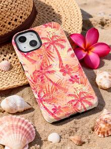 1 件装夏威夷度假风椰树花卉图案亮面二合一硬壳手机壳，适用于三星/11/12/13/14/15/16/17 Pro Max - 彩色 - 查看 4