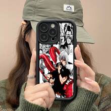 Ken Kaneki cabello blanco tema ghoul rojo.funda de teléfono Fundas compatibles con ,Apple,VIVO,OPPO,,, y Honor.Fabricadas en silicona TPU,ofrecen protección contra golpes y caídas. - Negro - Ver 1