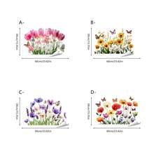 1/4 Set Blumen Fensteraufkleber, leuchtende Sonnenblume, Tulpe und bunte Schmetterling Dekoraufkleber, statisch haftende, abnehmbare Anti-Kollisions Glasaufkleber, geeignet für Wohnzimmer, Küche, Heimdekoration - Blumen - Übersicht 14
