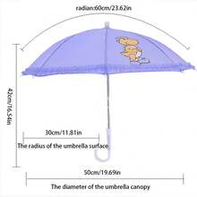1pc 52cm Diameter Cartoon Princess Umbrella, Long Handle Umbrella, Floral Trim, Suitable For Sunny & Rainy Days,Outdoor,Garden,Travel Essentials,Portable Essentials - Multicolor - View 7