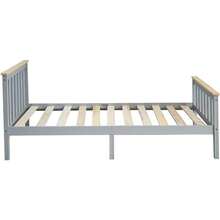 Single Bed Frame, Solid Wood Bed Frame Standard 3ft Single Size Wooden - Grey+Wood - View 6