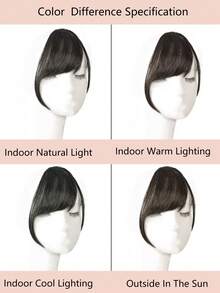 自然直发合成假发，侧刘海，高温纤维材质，女士夹式侧分刘海，适合女性日常佩戴和聚会场合。 - 彩色 - 查看 7