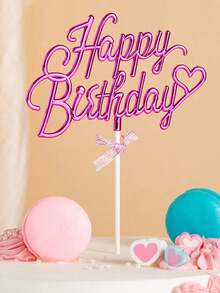 3D Shiny Birthday Cake Topper, Double-Sided Decorative Sign For Cake Decoration, Perfect For Enhancing Birthday Cake Display, Also Can Be Used As Photo Booth Prop - Multicolor - View 14