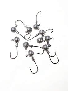 10 lưỡi câu mồi mềm đầu chì gia cường, lưỡi câu bạc dùng cho câu cá rô phi, cá tráp và cá chó. - Bạc - Xem 2