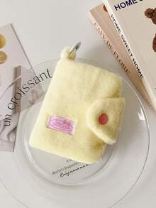 1pc Minimalist Solid Color Velvet Coin Purse, Student ID/Card, Meal Card, Portable Storage Bag, Dual-Fold Earphone, Data Cable Organizer - Multicolor - View 14