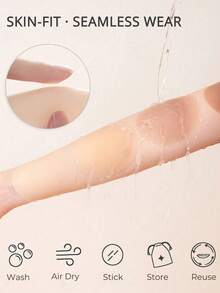 2/4片装无痕隐形乳贴，超薄可重复使用，防水隐形乳贴，适用于婚纱、背心、泳衣、日常穿着 - 彩色 - 查看 5