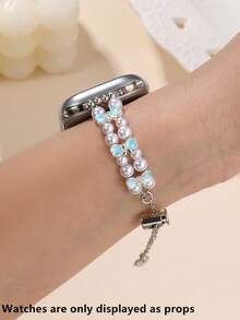 1 pieza Diadema para niñas con diseño de perla y lazo azul, se ajusta a tallas 8/9/10 - Multicolor - Ver 2