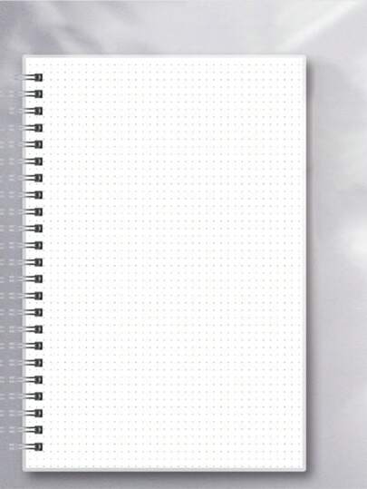 80 Pages Spiral Bound Notebook, PP Cover, Grid Paper, Hardcover Spiral, Waterproof, Suitable For Students And Business Professionals