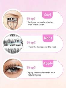 100pcs/Pack Glue-Free Dog Lash False Eyelashes, Self-Adhesive Dog Lash Individual Lashes No Glue Needed For Beginners, Easily Enlarges Eyes, Ready To Use - C - View 8