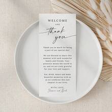 10/50pcs Personalized Minimalist Wedding Place Cards, Wedding Invitations, Welcome Menus, Thank You Cards, Table Cards, Dining Table Decor - White 2 - View 9