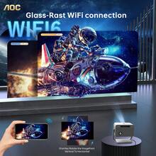 AOC Proyector con 5G WiFi6 y BT, Native 1080p y soporte 4K, 8000 Lúmenes, Corrección Automática Vertical Keystone, Pantalla de 300 Pulgadas, Compatible iOS/Android, Mini Proyector Portátil para Móvil y Hogar - Gris - Ver 6