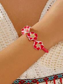 1pc Bohemian Style Colorful Polymer Clay Flower Bracelet, Cute Floral Jewelry Accessory, Suitable For Men And Women, Holiday Party, Daily Wear, Birthday Gift, Friends And Couples, Exquisite Holiday Gift, Jewelry Gift - Multicolor - View 5