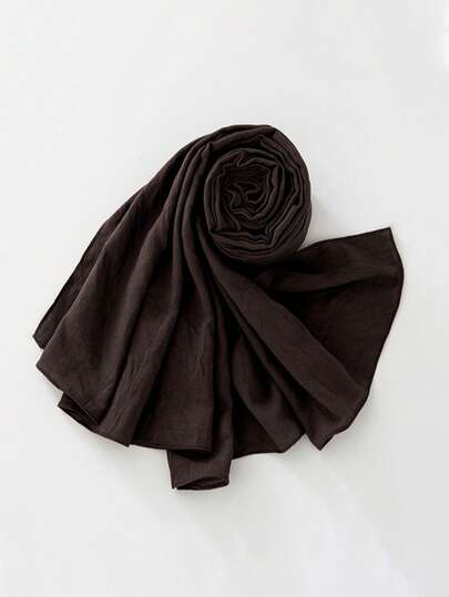 1 pieza Bufanda plisada de unicolor, chales y envolturas, manta, bufanda para el cuello, suave y ligera, moda diaria casual, gran tamaño para las cuatro estaciones, accesorios para mujer, pañuelo para la cabeza, bandanas, vestidos de noche, fiesta, viaje, oficina, regalo de boda