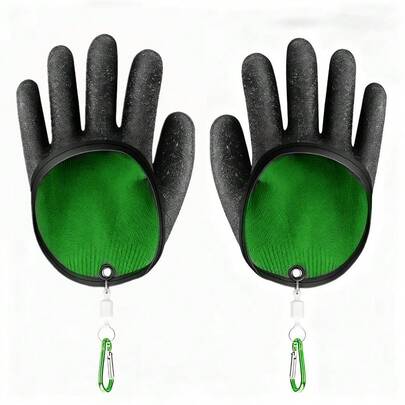 专业钓鱼手套 - 防滑耐用钓鱼手套，冰钓防刺手套，适用于钓鱼、捕捞、清理、狩猎和其他户外活动
