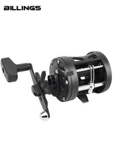 BILLINGS Baitcasting Fishing Reel,Round Baitcaster Fishing Reel,Reinforced Body Trolling Fishing Reel,15KG Max Drag,Conventional Reel For Catfish Bass Pike Musky - Black - View 2