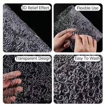 6 Pattern Design, Transparent PVC European Flower Trim Paisley Grid Texture Pattern Embossed Soft Pottery Texture Pad For DIY Homemade Polymer Clay Jewellery - Clear - View 8