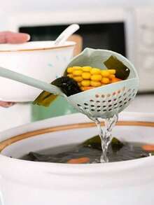 2-In-1 Wheat Straw Ladle And Skimmer, Thick Plastic Long Handle Soup Spoon, Suitable For Home Kitchen Use - View 5