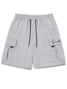 Unisex Casual Fashionable Cargo Shorts, Suitable For Summer Outdoor Sports - Light Grey - View 3