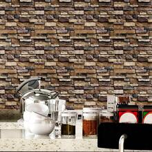 1 Roll 2D Rustic Stone Brick Self Adhesive Wallpaper Peel And Stick Removable Waterproof Textured Wall Stickers For Bedroom Living Room Kitchen Fireplace Accent Walls Home Decor11.81/15.75/17.72in*6.56/9.84/16.4ft - JCDC002 - View 7