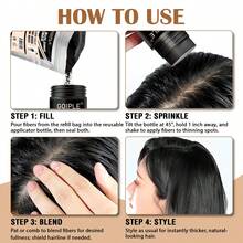 GOIPLE Premium Hair Building Fibers & Applicator Set, Instant Thickening Smudge-Proof Root Blending, Undetectable Thinning Hair Loss Concealer, Refillable Fiber Powder For Bald Spot Coverage Hairline Refinement Daily Styling, Women Men All Hair Types - 1pc Black Bag (1.05oz/30g) - View 10