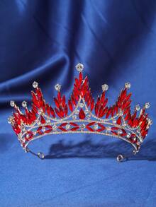 1件装女士银色多功能新娘皇冠头饰，公主婚纱走秀拍摄生日水钻皇冠发饰，奢华优雅 - 彩色 - 查看 7