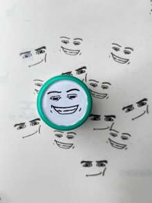 Kotak Stempel Warna Acak - Stempel Tinta Hitam Lucu & Menarik - Stempel yang Menyenangkan - Cocok untuk Penggunaan Kantor Sehari-hari, Label dan Stempel Indikasi, Natal, Halloween, Hari Valentine - A - View 5