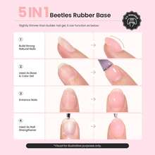 Beetles Rubber Base Gel Nail Polish, 6 Colors Nude Gel Polish Pink Peach Neutral Sheer French Tips Base Colors - 6Pcs Rubber Base Stardust Whisper - 查看 4
