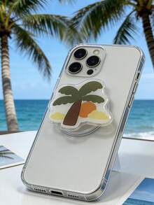 1pc Summer Ocean Element Style Vacation Coconut Tree Phone Holder, Ins Style Expandable Phone Stand Suitable For Watching Videos And Travel - Multicolor - View 2