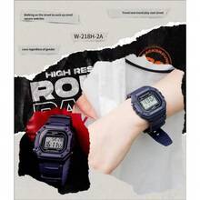 Casio W-218H Purple Retro Square Digital Watch 50M Waterproof LED Light Multifunctional Student Sports Wristwatch - one-size - View 11
