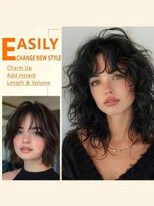 4-Piece Clip-In Hair Extension Set (11 Clips), 12-Inch Short, Soft & Natural-Looking Extensions (Curly/Wavy Style) – Suitable For Daily Wear, Halloween, And Christmas Parties - Multicolor - View 10