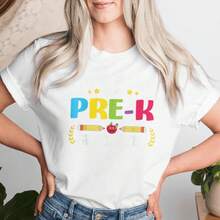 Proud Of My Pre-K Graduates 2024 Last Day Of School Teacher Women T-Shirt - White - View 2