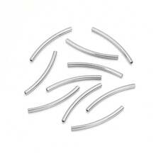 10pcs/Pack Stainless Steel Curved Tube, Long Bracelet Curved Tube, Anti-Tarnish Arc-Shaped Handmade Jewelry Accessory Spacer Tube, DIY Jewelry Making Spacer Beads - Bend - View 14
