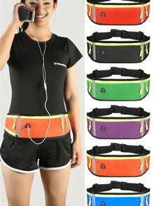 Waterproof Running Waist Bag - Secure 2-Zipper Phone Pockets For Hands-Free Fitness - Perfectly Fits Devices Up To 7 Inches ﻿ - Multicolor - View 4