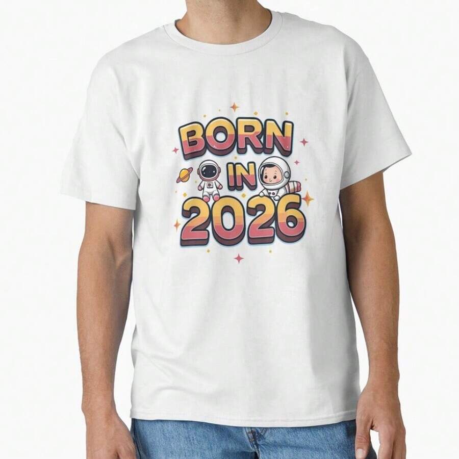 Born In 2026 Classic T-Shirt - White - View 1