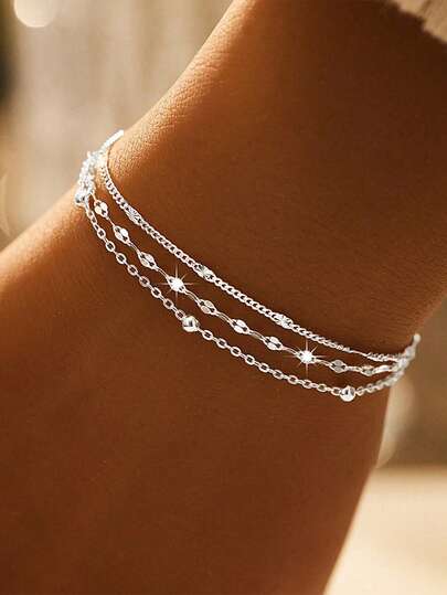  1 st. S925 sterlingsilver lyxigt elegant glittrande armband med flera lager, unik design mode minimalistisk mångsidig exklusiv smycke, lämplig för vardagsbruk, utsökt accessoar som gåva