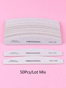 3/5/10/20/50pcs Zebra Pattern Double-Sided Nail Files, Wooden Nail Buffers - Multicolor - View 19