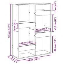Bookcase Old Wood 100x33x135 Cm Engineered Wood - Brown - View 9