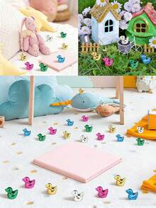 100/50/20/10/5/1 个迷你彩色鸭子摆件，多色小鸭子装饰，微景观花园小屋蛋糕装饰，盆栽DIY工艺品，派对礼物，动物雕塑，汽车仪表盘装饰，生日派对装饰 - 彩色 - 查看 4