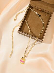 1pc Copper Inlaid Zirconia Elegant Cartoon Enamel Honey Pot Pendant Necklace, Suitable For Girls/Boys/Family/Friends, Multifunctional, Luxury, Party, Banquet, Holiday, Christmas, Thanksgiving, Halloween, Gift - Yellow Gold - View 6