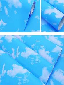 1 Cuộn Giấy Dán Tường Bầu Trời Xanh & Mây Trắng, Chất Liệu PVC Chống Thấm Nước, Chống Ẩm, Dễ Lau Bóc, Thích Hợp Cho Trần Nhà, Phòng Ngủ, Phòng Khách, Phòng Trẻ Em, Nhà Bếp, Tủ, Đồ Nội Thất Tự Làm, Kích Thước 45x100/300/500cm - Bầu trời xanh và những đám mây trắng - Xem 13