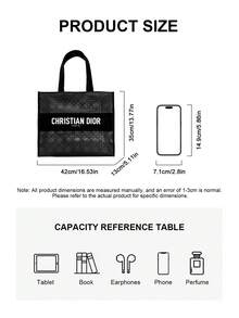 Dior 蕾丝网眼手提包，经典黑色绗缝设计，化妆包，透明网眼外观 - 黑色 - 查看 2