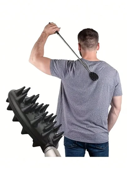 מעסה גב בצורת קקטוס הניתן להארכה, מתאים לגברים ולנשים, הפעלה ביד אחת, אורך מתכוונן, מעסה גב נייד - מתאים לידיים, צוואר, ראש וגוף - מתנה אוניברסלית למשפחה, חיות מחמד וחברים.