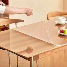 1 pièce Nappe de table transparente de luxe - Épaisseur de 0,25 mm en PVC, résistante aux rayures et à la chaleur, film de protection pour table à manger et table basse - Convient pour la maison, le bureau, l'hôtel - Design carré élégant - Blanc - Voir 35