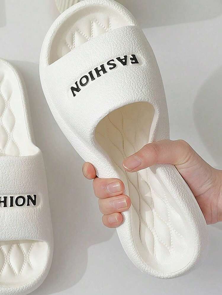 2026 New Summer Unisex Minimalist Slippers, Casual Indoor Outdoor Shower Sandals, Soft Sole Lightweight Comfortable For Home, Student, Fashion - White - View 4