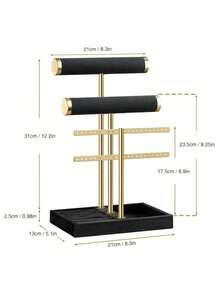 1 Giá Trưng Bày Vòng Tay 3 Tầng - Hộp Sắp Xếp Trang Sức, Giá Giữ Vòng Tay Bằng Nhung Màu Be Có Thanh Chữ T Tháo Rời, Kệ Lưu Trữ Trang Sức Cho Vòng Tay, Dây Chuyền, Hoa Tai, Nhẫn, Món Quà Độc Đáo Cho Phụ Nữ, Mẹ, Hộp Trang Sức - Nhiều màu - Xem 13