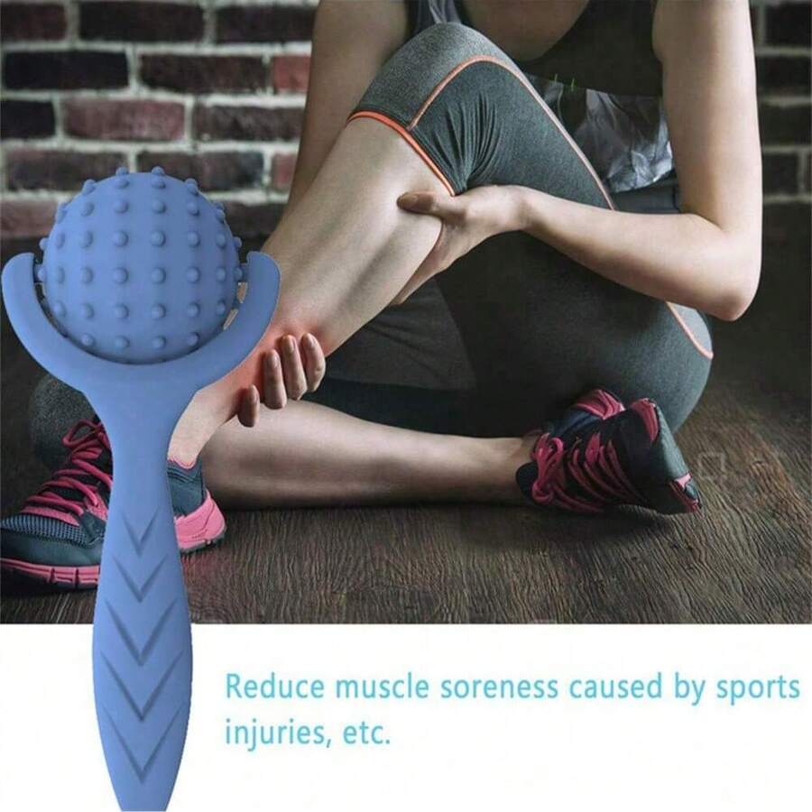 1pc Handheld Massage Ball With Bumps, Yoga Massage Roller For Muscle, Fascia Relaxation On Feet/Hands/Legs, Fitness Ball For Office, Acupoint Massager, Portable Foot & Hand Massager, Suitable For Post-Workout, Hiking, Relaxing Arches - View 1